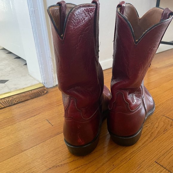 LUCCHESE CHERRY RED ROPER COWBOY WESTERN BOOT - Picture 4 of 8